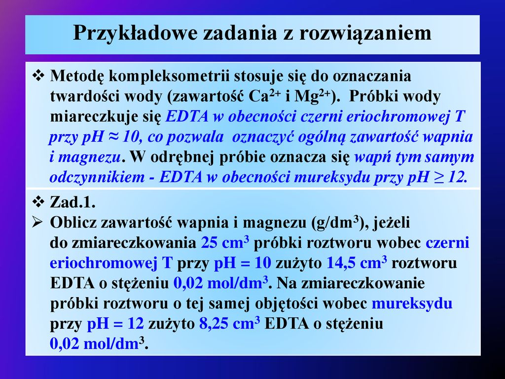 Analiza objętościowa miareczkowa zadania z rozwiązaniem cz IV